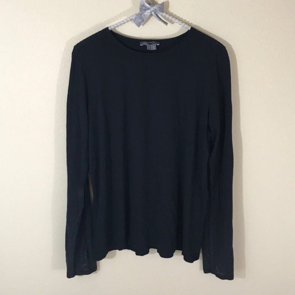Vince Foil Print Long Sleeve Crew Neck Tee